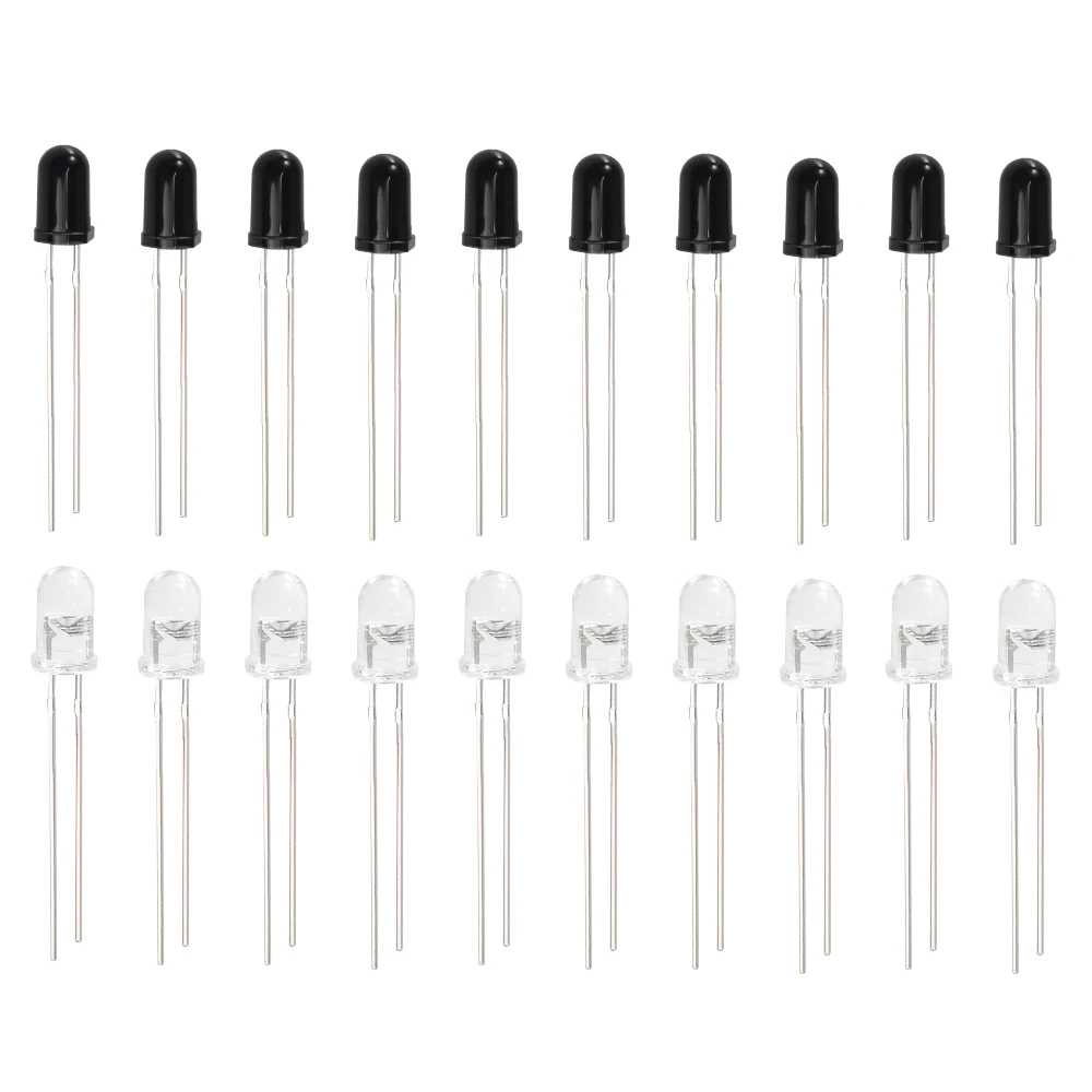 20/40pcs IR LED Diode 3mm 5mm 940nm LEDs Infrared Emitter and IR Receiver Diode F3 F5 Diodes Kit for Remote Control Applications