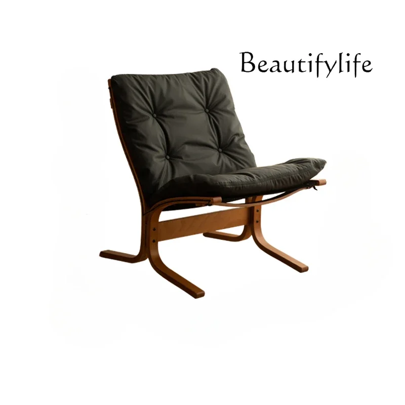X35 Nordic Balcony Home Leisure Recliner Lazy Chair Retro Living Room Light Luxury Single Sofa Chair