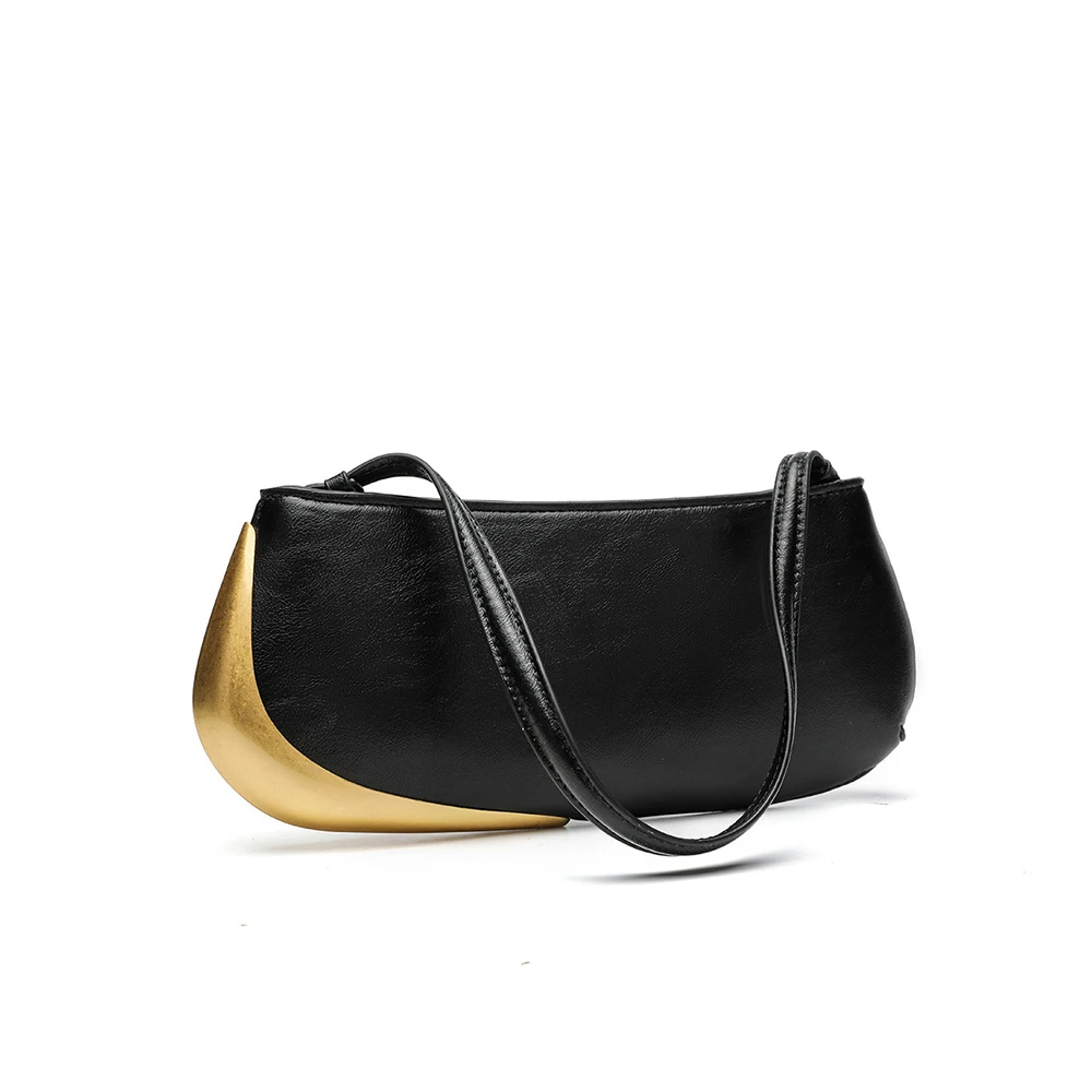 حقيبة كتف معدنية مرقعة مصمم أزياء حقائب يد نسائية بو الجلود الإبط حقائب للنساء مخلب هاتف صغير رفرف حمل