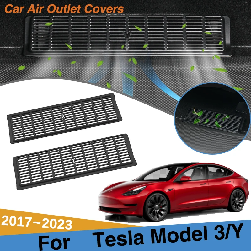 

For Tesla Model 3 Accessories Model Y 2017~2023 2021 Car Under Seat Air Conditioning Outlet Covers Anti-Clogging Car Accessories