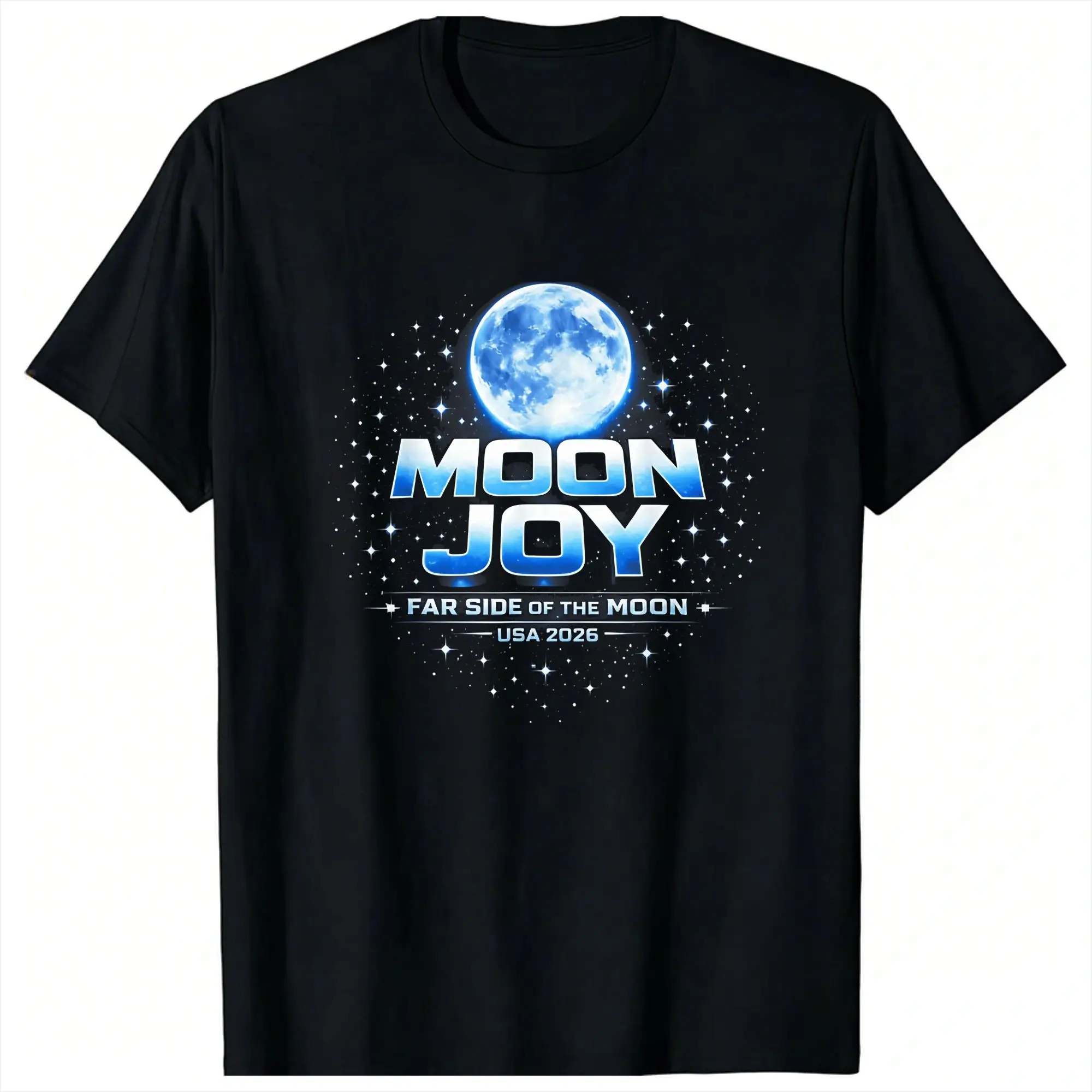 Leisure Moon Joy Far Side Of The Moon Mission USA Space Program 2026 T-Shirts for Men Round Neck Cotton T Shirt Short Sleeve