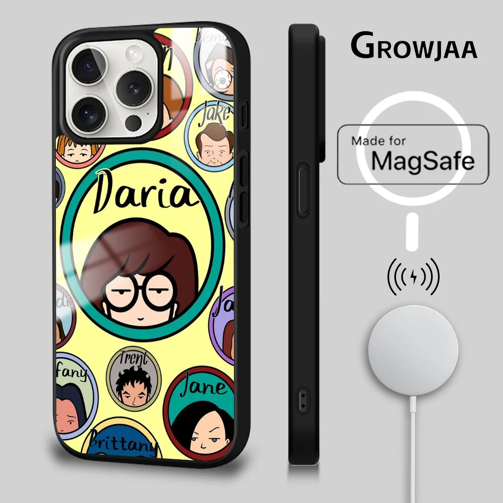 TV Animation D-Daria Phone Case For iPhone 16 15 14 13 12 11 Pro Max Plus Mini Magsafe Mirror Wireless Magnetic Cover