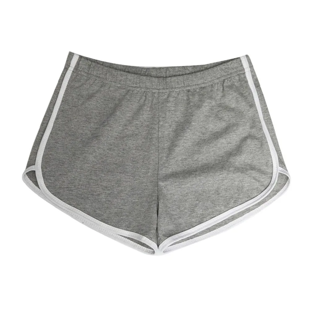 

Women Casual Cotton Grey Sports Shorts Breathable Elastic Waist Quick-Drying Running Yoga Pants Gym Fitness Beach Shorts