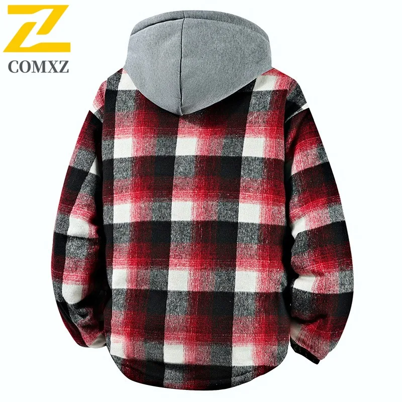 سترة COMXZ للرجال كاجوال بقلنسوة ملابس مغامرة خارجية مقاومة للدراجات النارية سترات عصرية مزيفة من قطعتين ملابس مقاومة للرياح #4