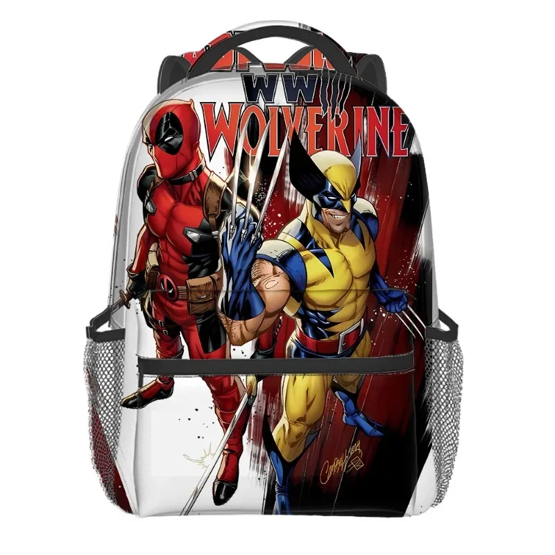 Marvels Deadpool & Wolverine Backpacks Anime Large Capacity Fashion Shoulders Bags Kids Students Boys Girls School Bags Gift New