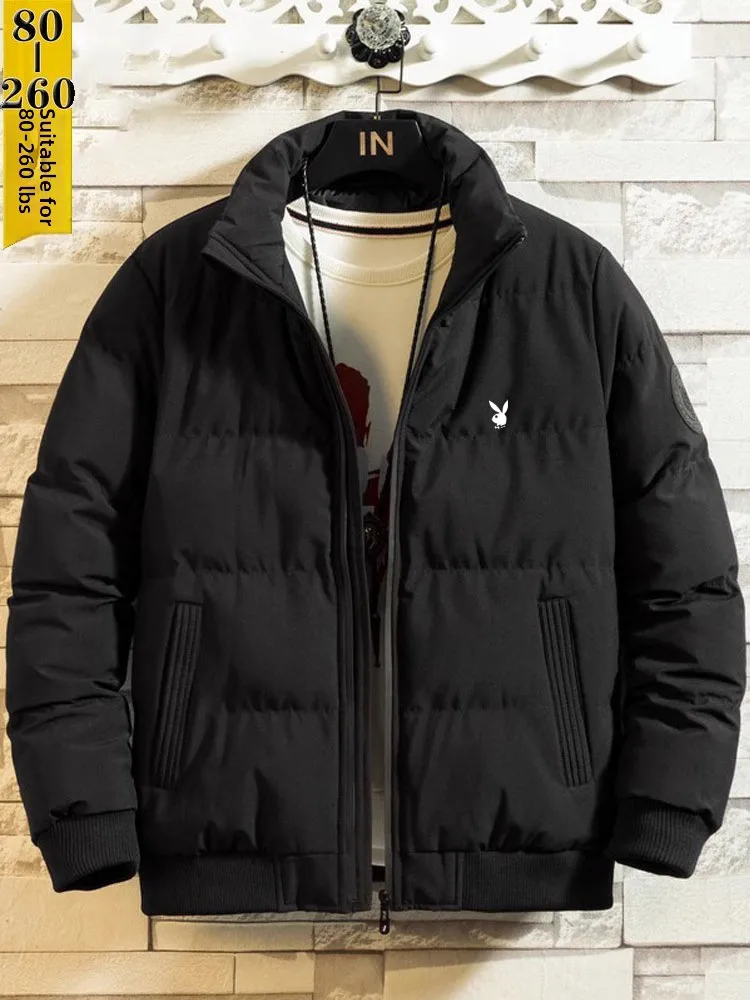 

Men's Thiened down Cotton Jaet Winter 2024 New Sle Youth Casual ort Coat Zipper Closure Pure Color Polyester ...