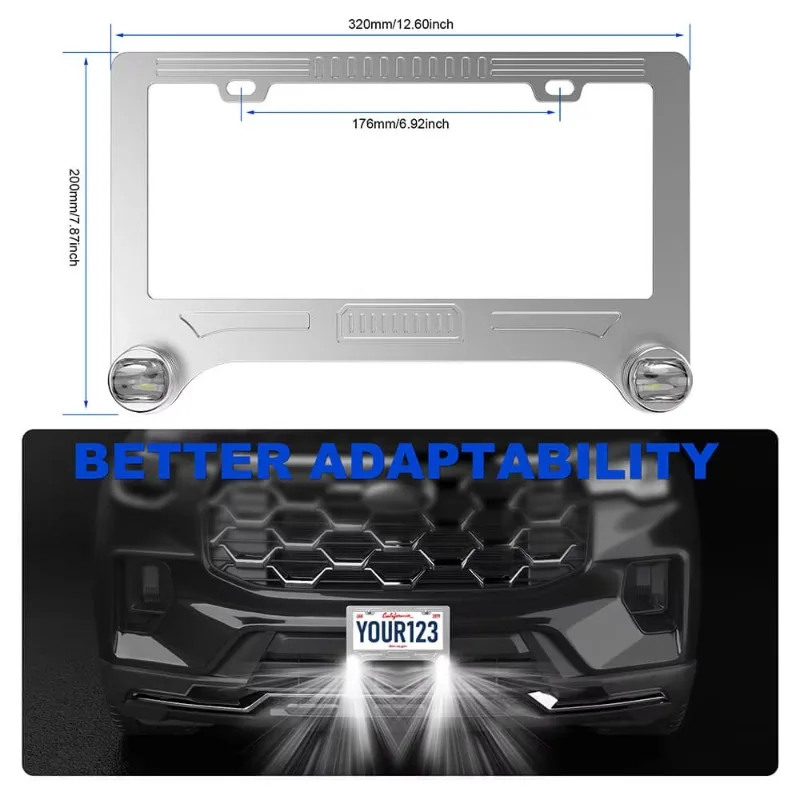 3000K 6000K License Plate Light Fog Light 18w Spotlight Remote Control Light Emitting Diode License Plate Frame