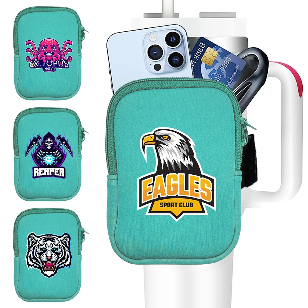 Water Cup Bags Type of Running Water Bottle Pouch Handheld Teamlogo Series Nylon Material with Double Zipper Water Wrist Pouch