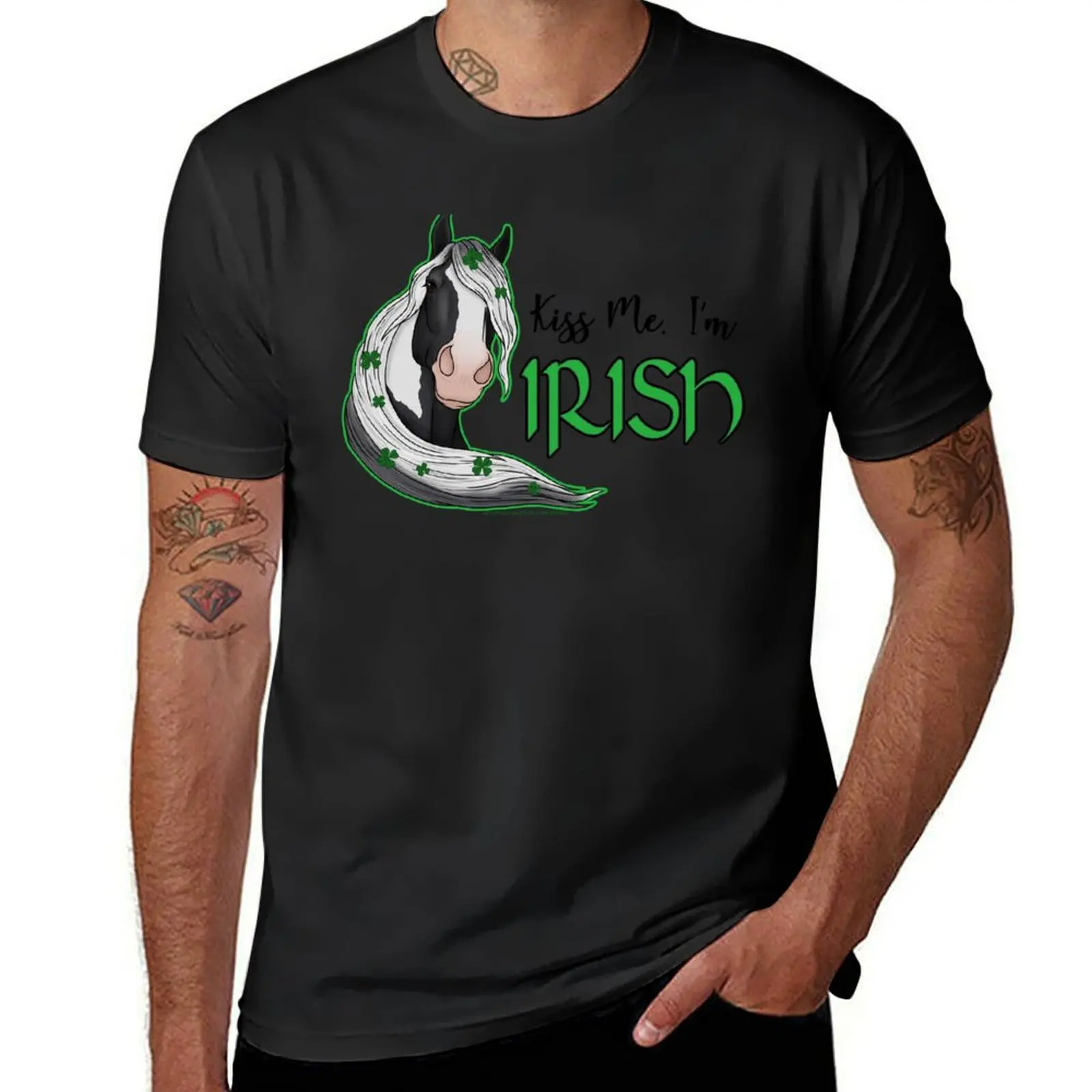 

Kiss Me I'm Irish-Gypsy Vanner T-Shirt graphics blanks blacks mens champion t shirts