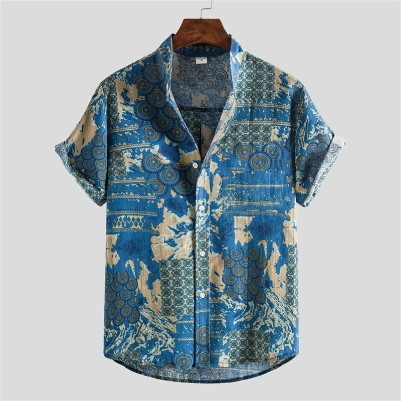 Floral Printed Summer Shirt For Men 3D Print Oversized T-shirts Short Sleeved Male Clothing Holiday Casual Blouse Streetwear