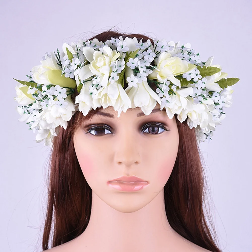 

Artificial Silk Tuberose Headband Tahiti Haku Tropical Flower Hawaii Wedding Wreath Women Accessories Headwear