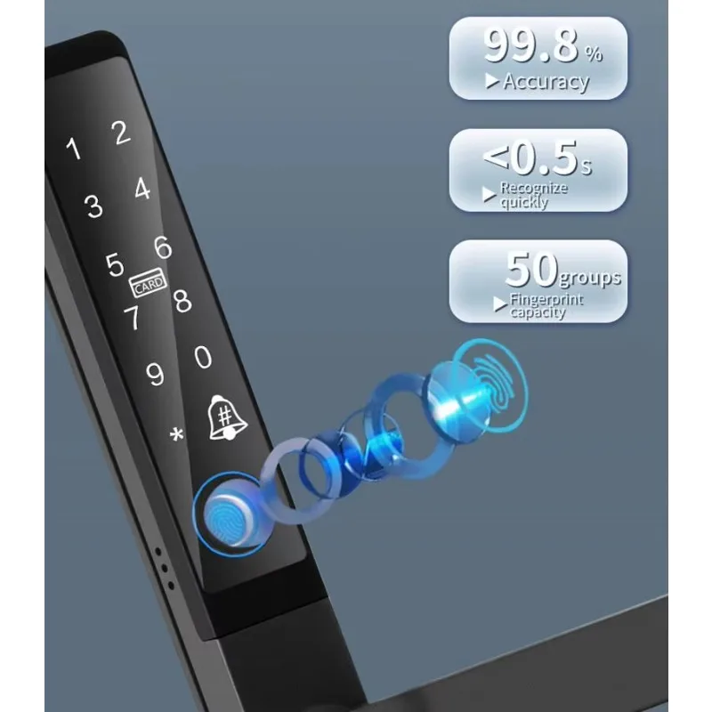 STLF 디지털 안전 지문 슬라이딩 잠금장치 알루미늄 도어용 스마트 IP68 방수 투야 스마트 도어락