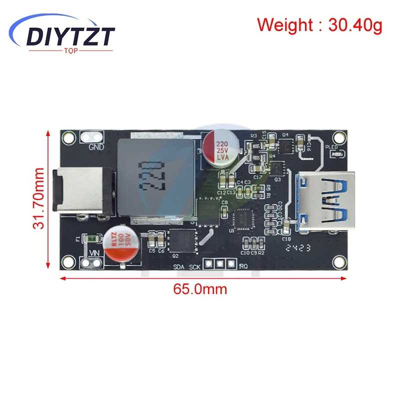 DIYTZT DC 6-30V 140W Multi Protocollo Desktop Modulo di Ricarica Veloce Intelligente Ad Alta Potenza Per QC4.0 +/5.0 PD PPS FCP SCP SFCP AFC