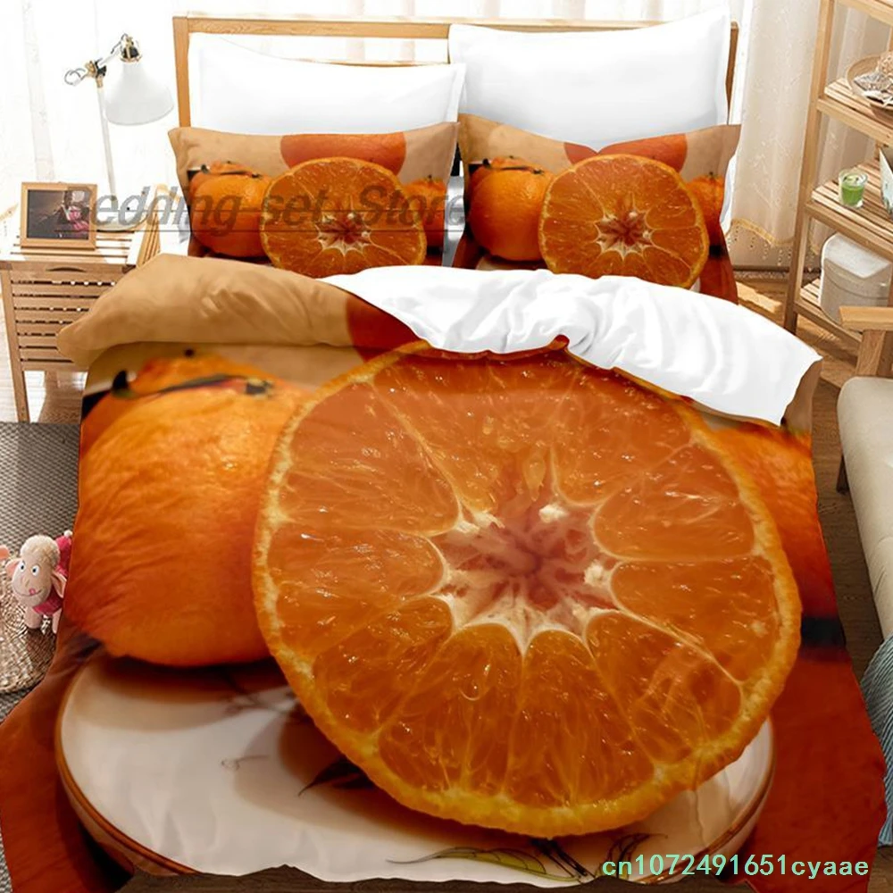 Fruit Oranges Bedding Set Single Twin Full Queen King Size Bed Set Aldult Kid Bedroom Duvetcover Sets 3D Print Bed Sheet Set