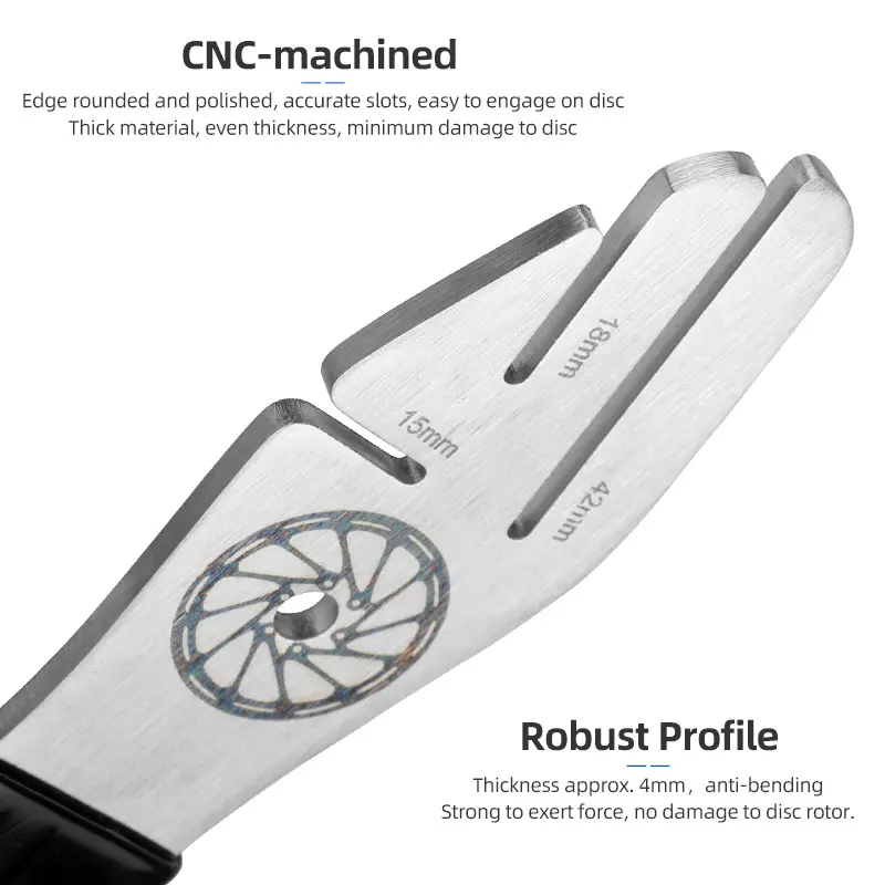 Bicycle Disc Brake Rotor Truing Alignment Tool With 15mm 18mm 42 mm Slots MTB Bike Brakes Pad Adjustment Stainless Steel Wrench