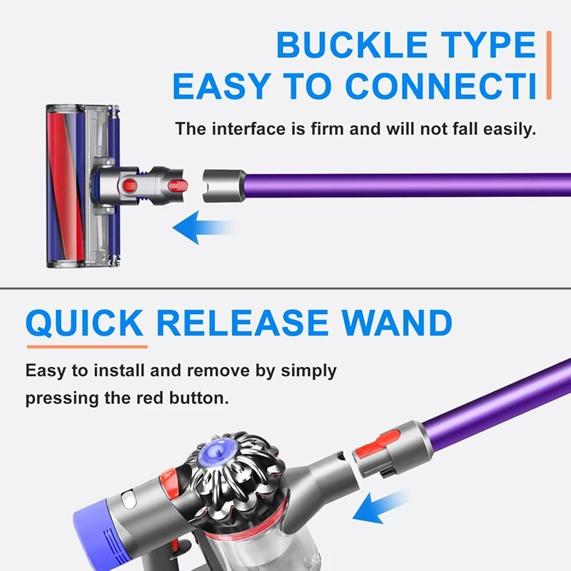 Extension Wand สําหรับ Dyson V7 V8 V10 V11 V15 เครื่องดูดฝุ่น Quick Release Extension Rod หลอดตรง Conductive Tube