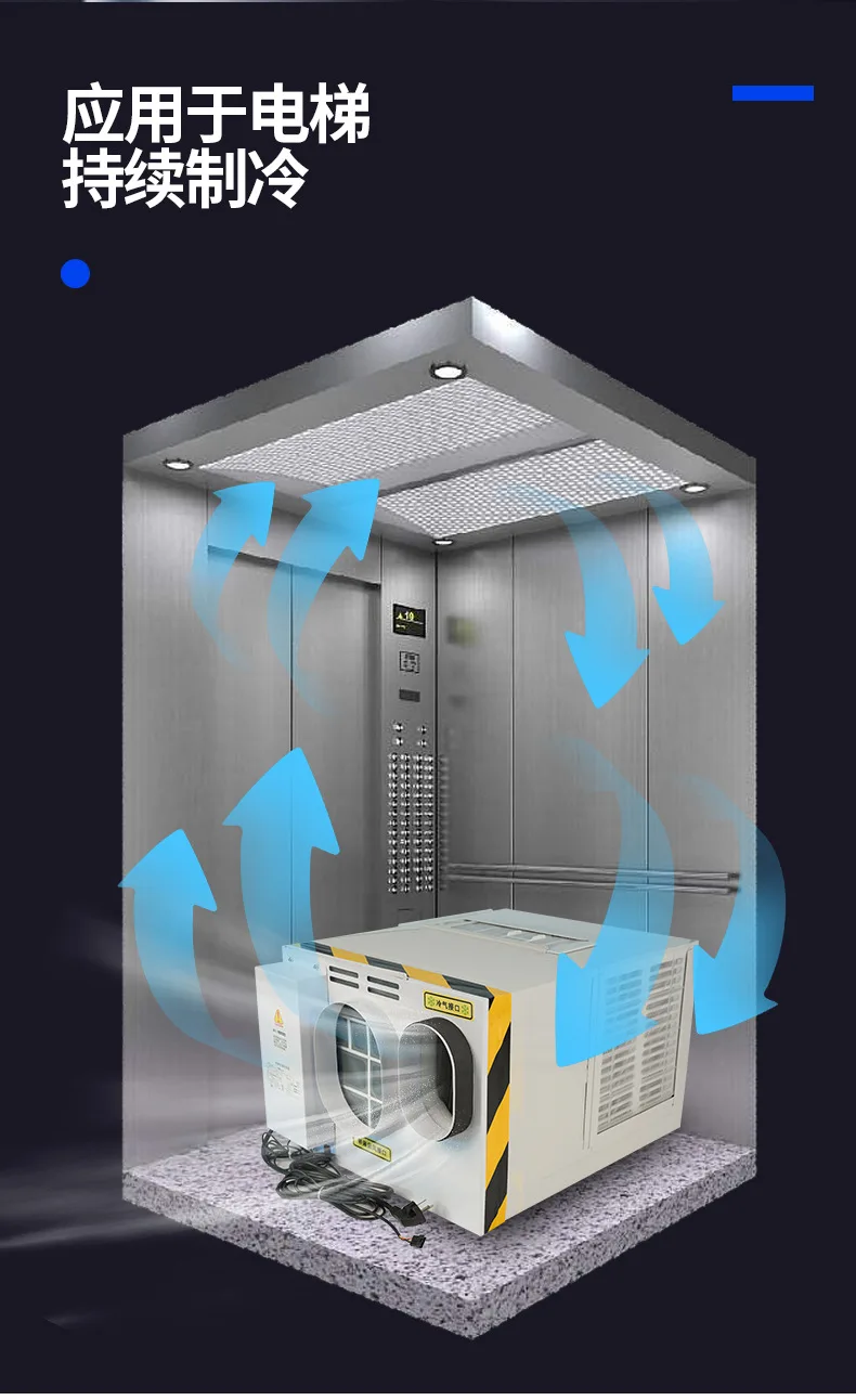 Special elevator air conditioner, single cooling and heating waterless air conditioner