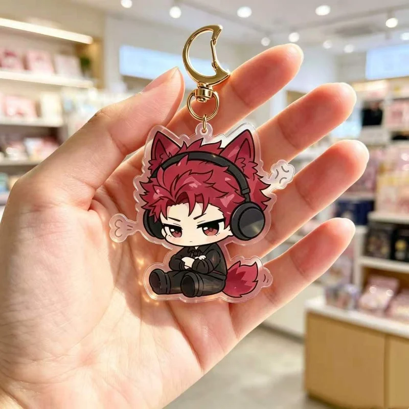 Love and Deepspace Valko Acrylic Keychain - Chibi Wolf Boy Pendant with Laser Reflection Effect | Anime Game Merch Gift for Fans