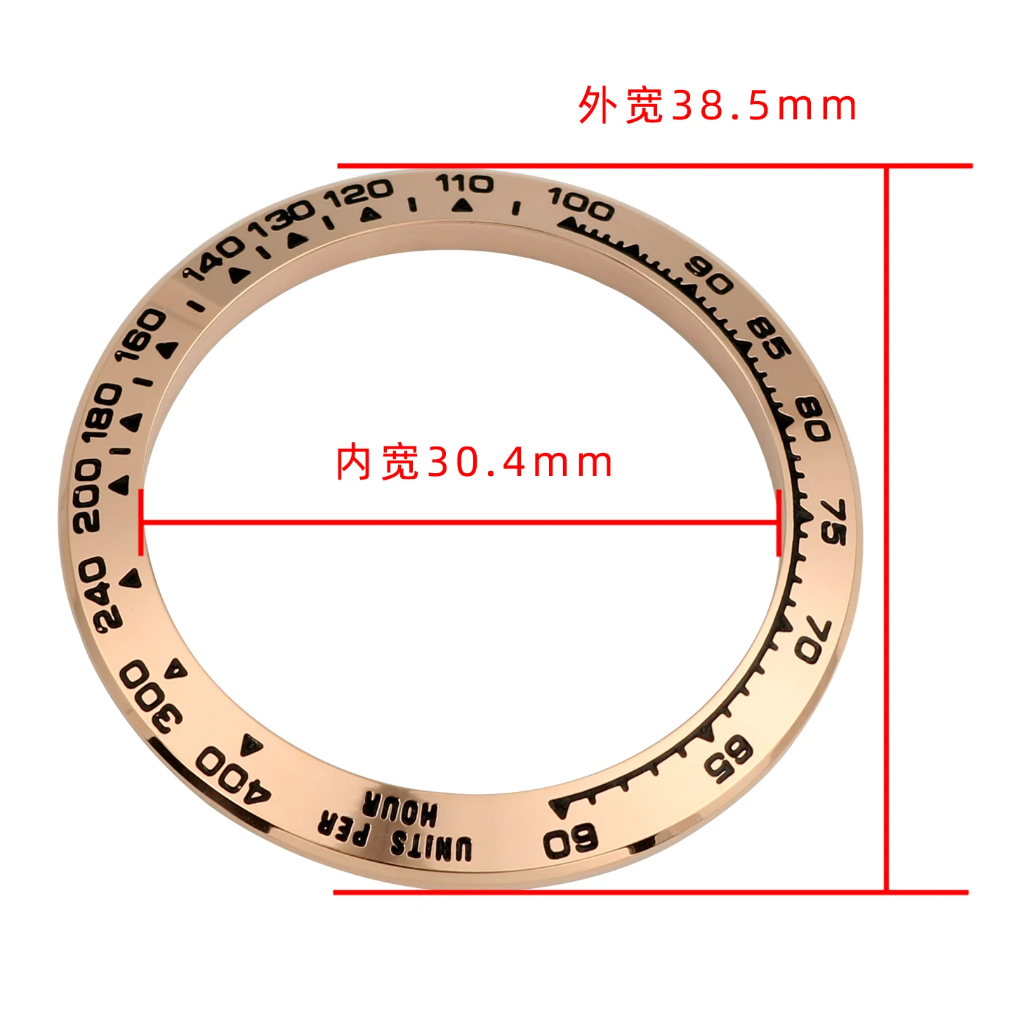 For Rolex  COSMOGRAPH Daytona 40mm Dial Watch 116520 Metal Scale Ring Stainless Steel Dial Ring Mouth 38.5x30.4mm