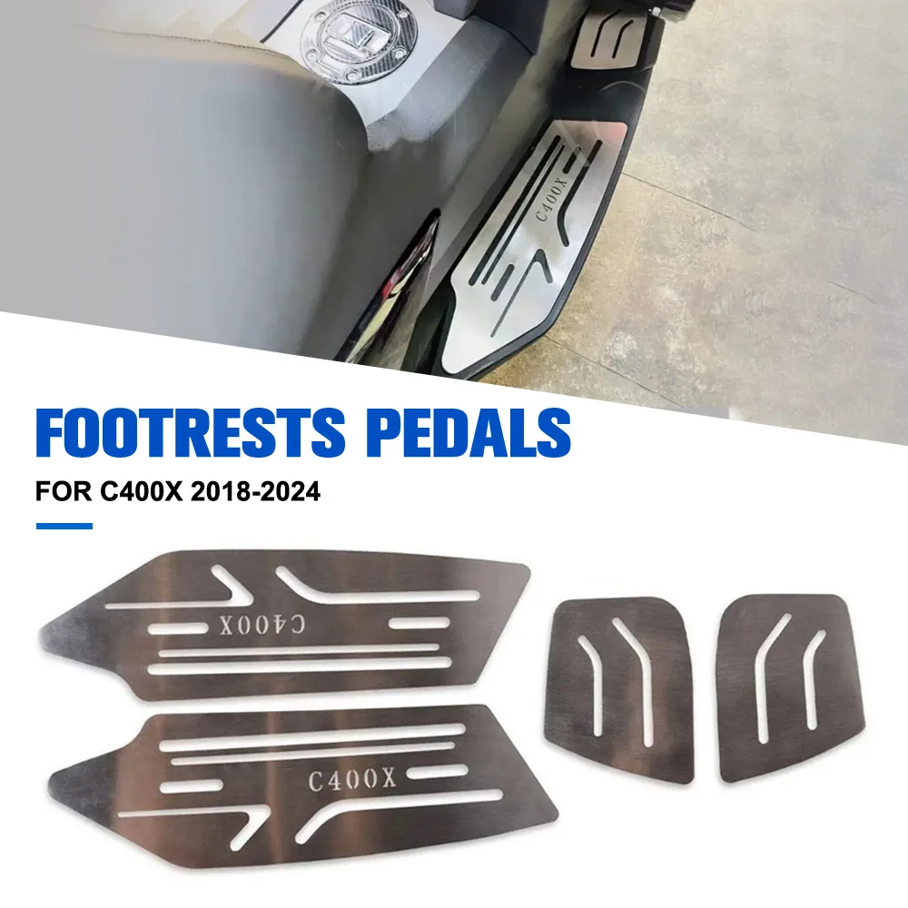 

Motorcycle Accessories FOR BMW C400X 2018 2019 2020 2021 2022 2023 2024 Stainless Steel Foot Pegs Pedal Kits Footboard Step