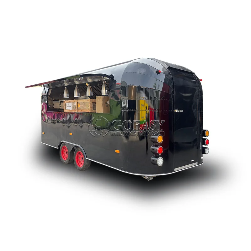 

United State Food Truck with Full Kitchen Concession Bbq Food Trailer with Porch Fully Equipped Custom Food Truck
