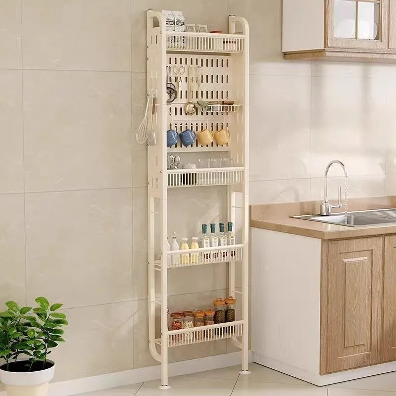 Bathroom rack, floor-to-ceiling door, ultra-thin multi-layer wall-free perforation suction cup multi-functional home storage