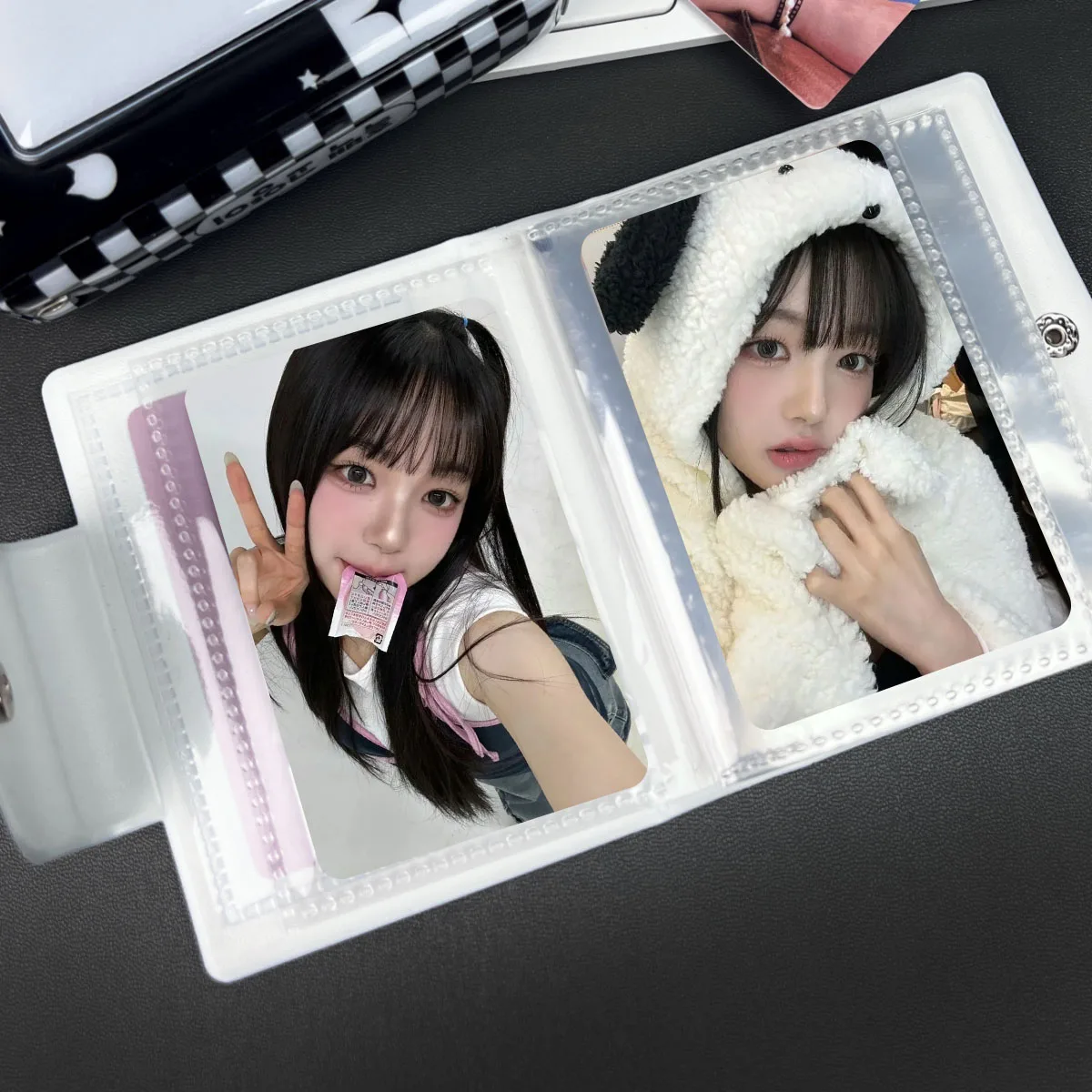 Cute Black Music Kitten Photocard Album, K-POP 3~3.5 In Photo Card Binder Card Book Suitable for Idol Photo Polaroid photo