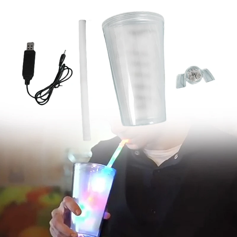 Taza mágica, taza luz mágica, accesorios para trucos trucos ilusión luz flotante, accesorios mágicos