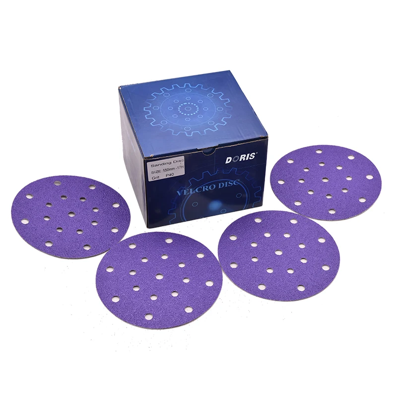 

Purple Color Ve Disc Hook and Loop Disc Round Sanding Disc Sand Paper for Car Polishing