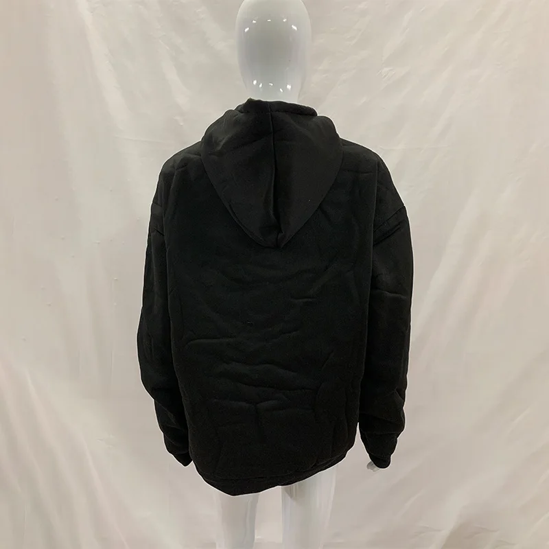 2026 Herbst Winter Damen Vintage Wendbare Karierte Kapuzenjacke Übergroßer Doppelseitiger Streetwear Langarm-Pullover Sweatshirt – Detail 4