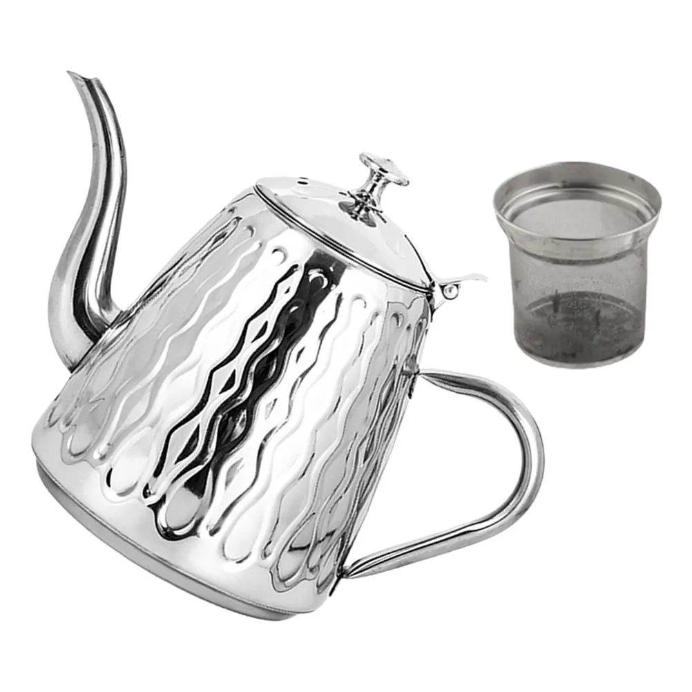 

Thickened Stainless Steel Pineapple Tea Kettle Filter Home Office Modern Metal Teapot Kitchen Tearoom Travel Water
