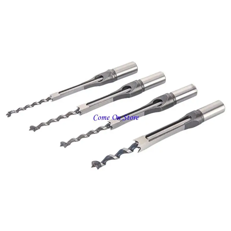 

M6CF 4pcs Square Hole Mortise Drill Bit for Woodworking with HSS Construction