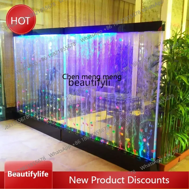 

xxWater Curtain Wall Water Wall Bubble Wall Bath Curtain Office Large Acrylic Screen Hallway Fish Tank Aquarium