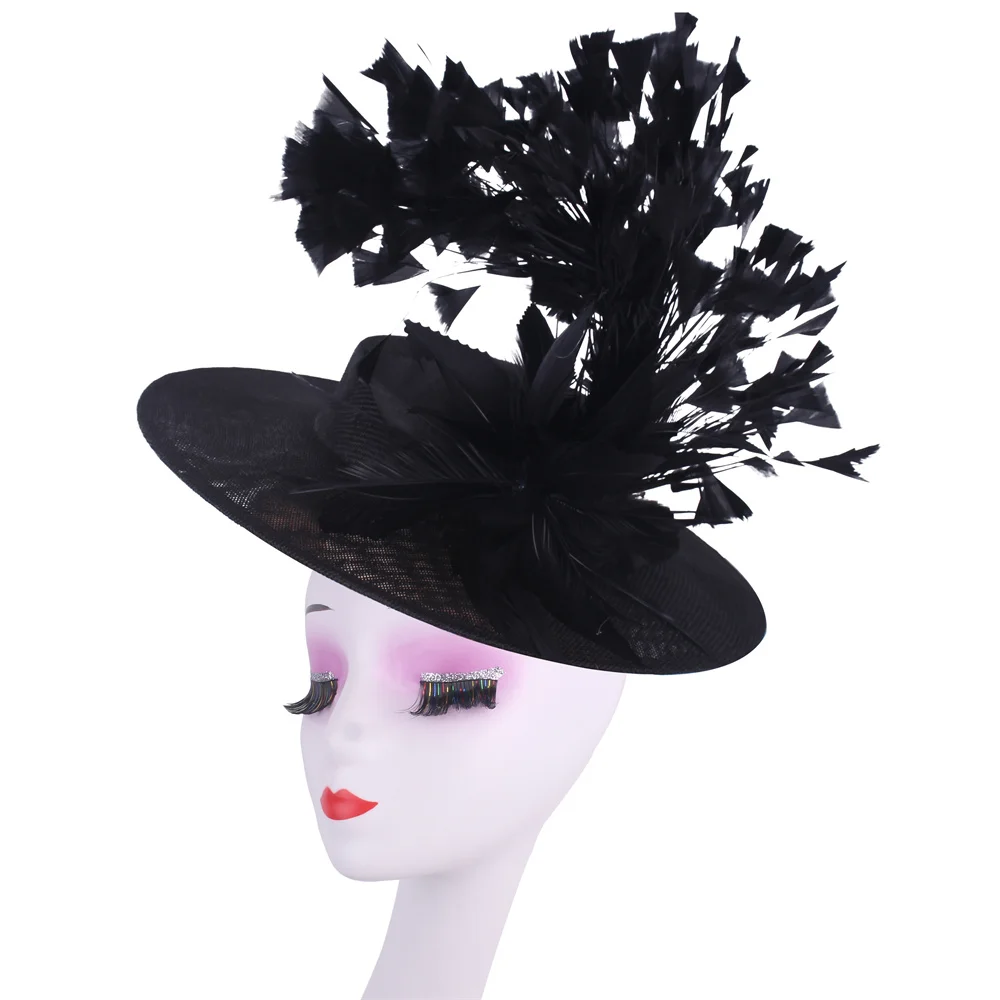 Feather Fascinator Headpiece Women Formal Event Derby Headpiece Ladies Eleagnt Mariage Millinery Cap Fashion Wedding Fascinator