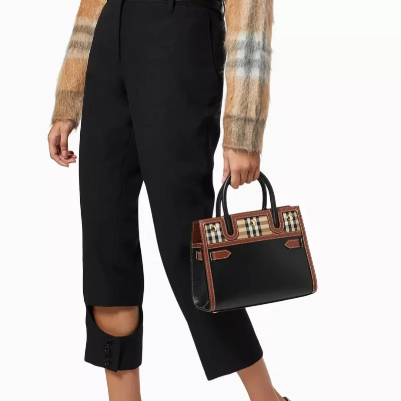 Vintage Check Two-Handle Tote Bag Women British Style Exquisite Elegant Luxury Designer Handbag Classic Plaid Work Shoulder Bag