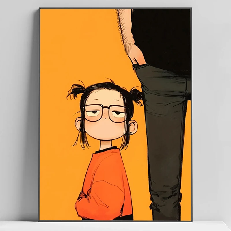 

Father Daughter Poster Photo for Living Room Decor Man Picture on the Wall Decoration Items Decorative Paintings Art Mural Gift