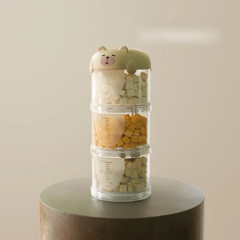 حاوية تخزين أغذية الحيوانات الأليفة المحمولة متعددة الطبقات جرة مختومة قابلة للتكديس للكلاب والقطط والوجبات الخفيفة الجافة صندوق منظم موزع السفر #4