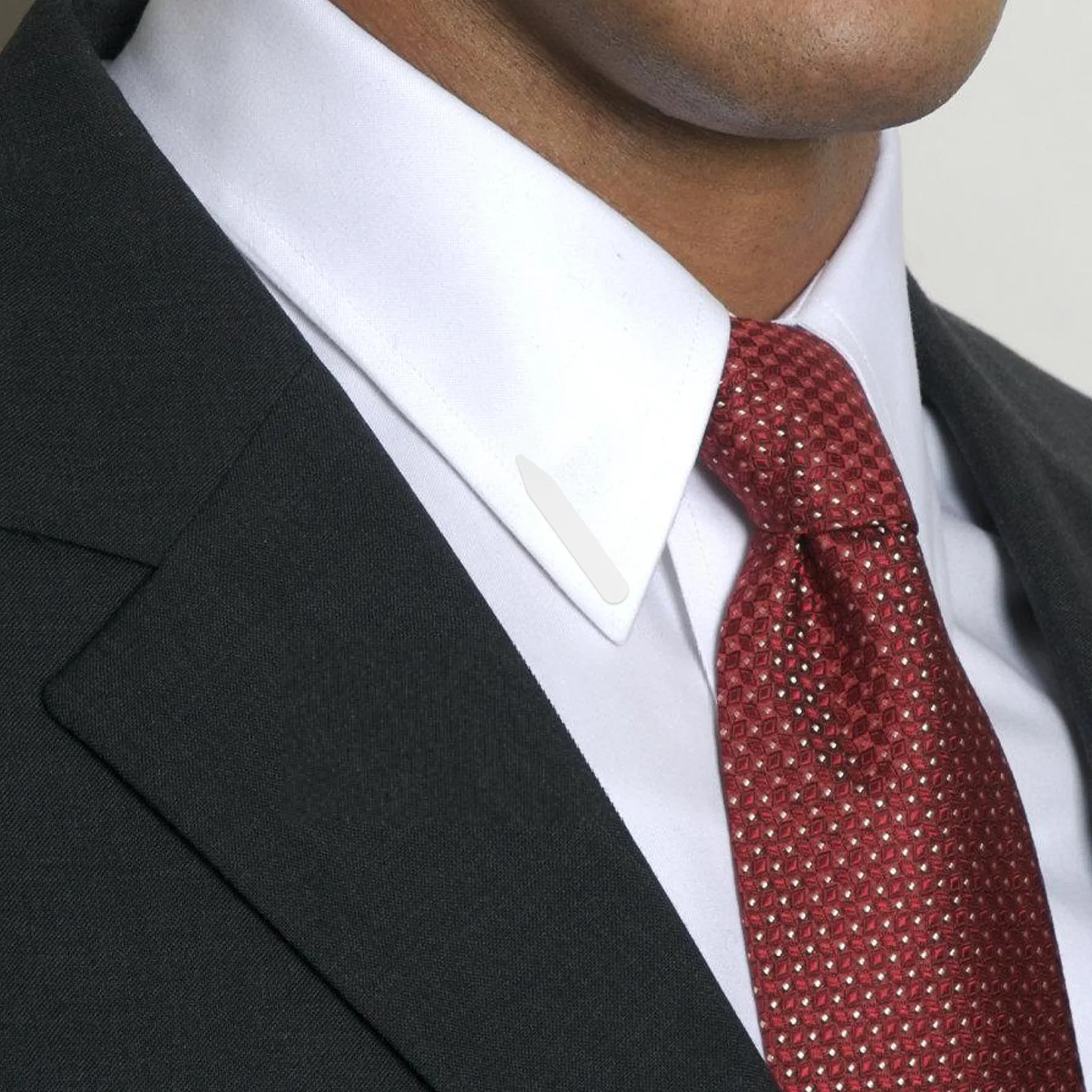 200 Uds. Collar de plástico blanco permanece 3 tamaños 5cm 6 5cm 7cm accesorios de la camisa para hombre Rellenador hueso Clips de corbata gemelos
