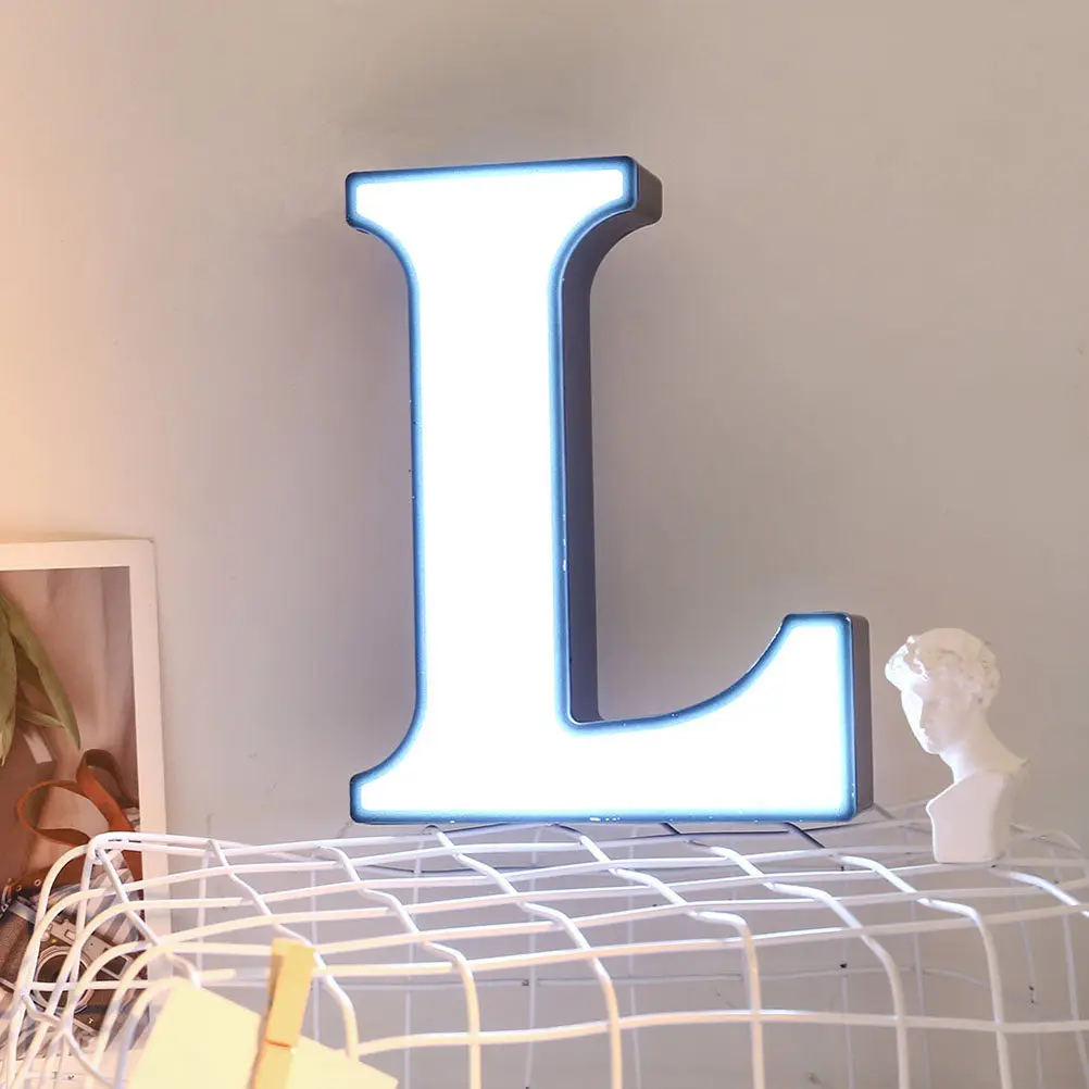 LED Alphabet L Night Light Letter Sign for Wedding Birthday Party Home Feelings Eco Friendly Battery Operated