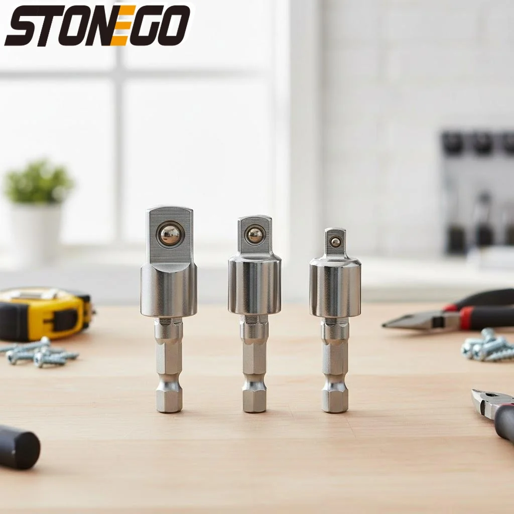 Socket Adapter for Impact Driver 1PC 3PCS Hex Shank to Square Socket Drill Bits Rotatable Extension 1/4 3/8 1/2 Inch