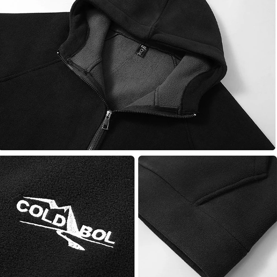 Polar Fleece Jacket Men Plus Size 10XL 12XL Solid Color Jackets Autumn Winter Warm Hooded Jacket Coat Male Outerwear Big Size