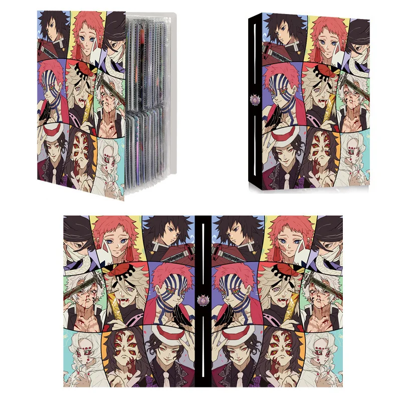 2026 Demon Slayer Houder Bindmiddel Collecties Map Anime Card Protector Notebook Voor Kaarten Album 4 Raster 240 Stuks kaart Boeken