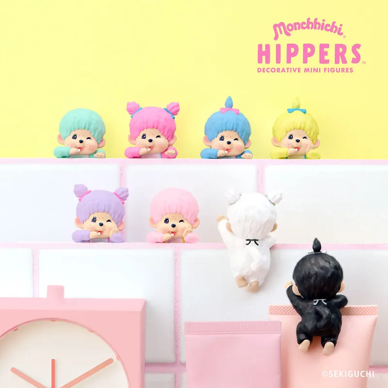 New Sonny Angle X Monchichi Hippers Winking Series Blind Box Collect Mini Figure Kawaii Doll Sakura Desktop Decor Kid Girl Gifts