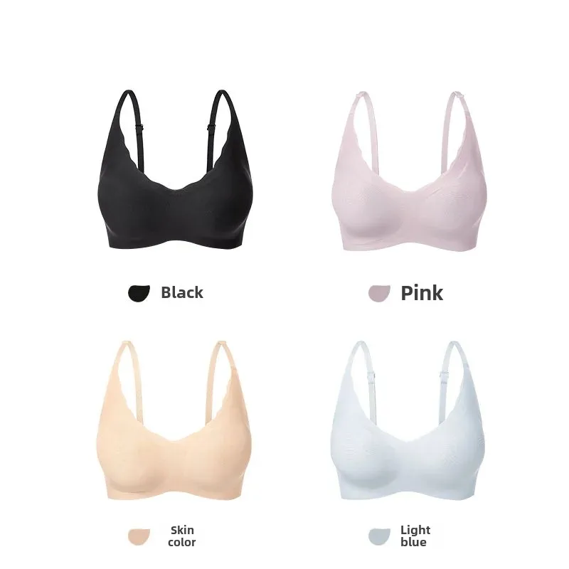 KUCLUT Network Wireless Bra Seamless High Elastic Lightweight Gathered Women's Bra Detachable Backless Bra For All Sizes