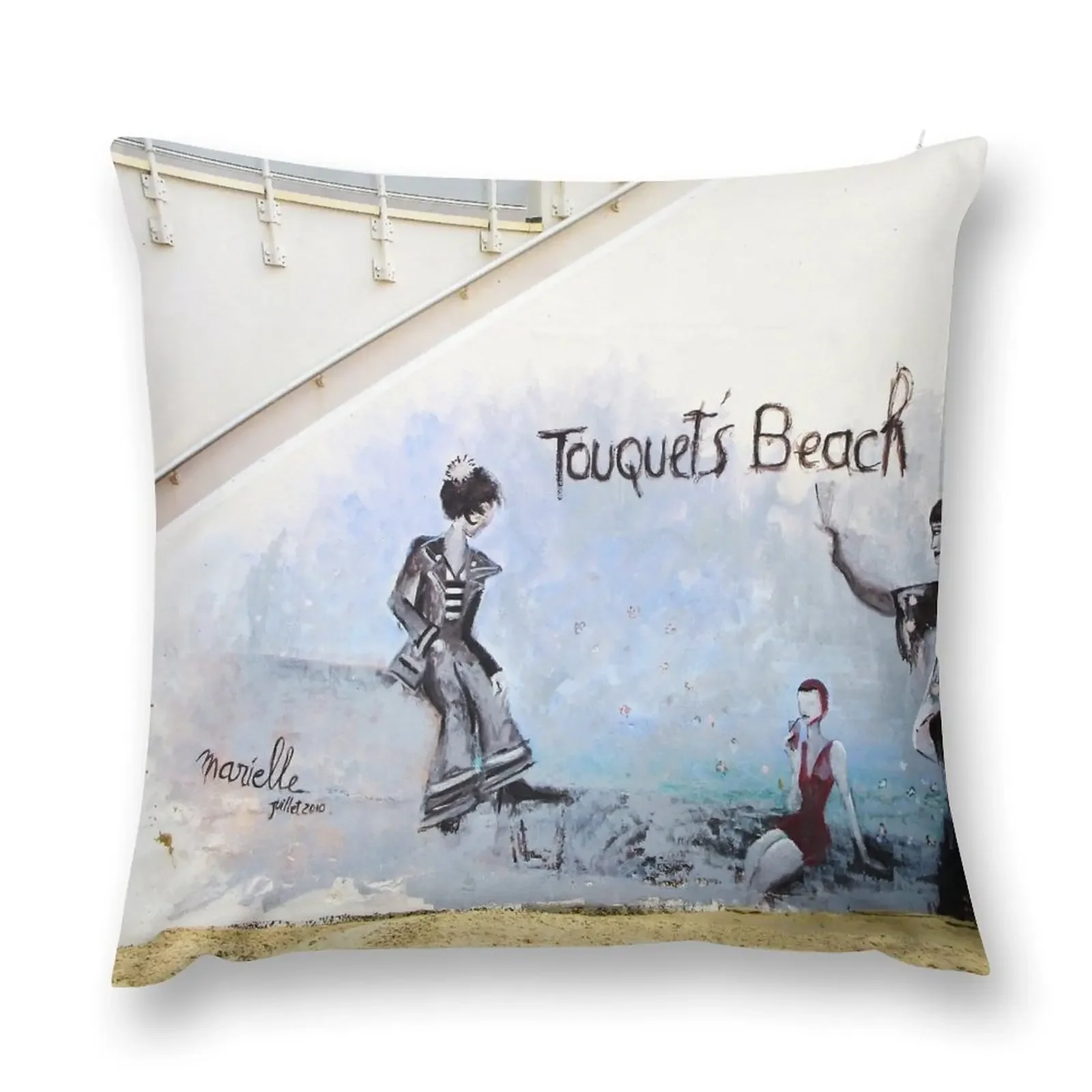 

Touquet's beach. Mural, Le Touquet Throw Pillow Sofa Cushion Cover Throw Pillow Covers Pillow Cases Decorative