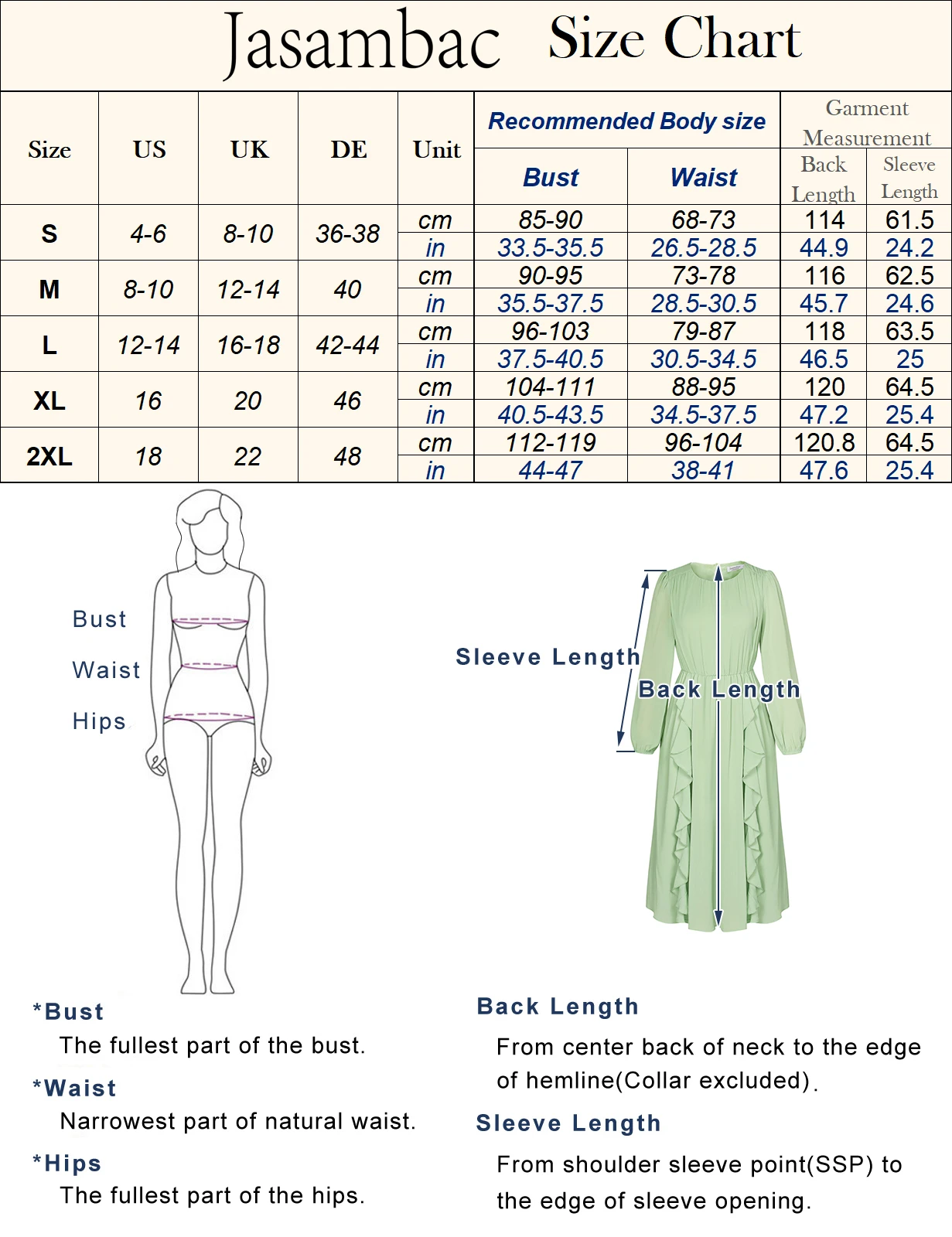 Jasambac Women Elastic Waist Dress Long Sleeve Crew Neck Ruched A-Line Dress