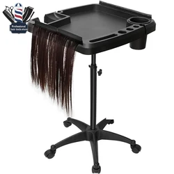 Carro rodante de barbero profesional, carro de belleza de altura ajustable para estilista, herramienta de extensión de cabello extraíble, herramientas de bandeja