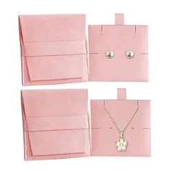 Bolsa de joyería de 8x8 CM con almohadilla de inserción, paquete de joyería de microfibra de lujo, bolsa de regalo para collar, anillos y pendientes, 20 juegos
