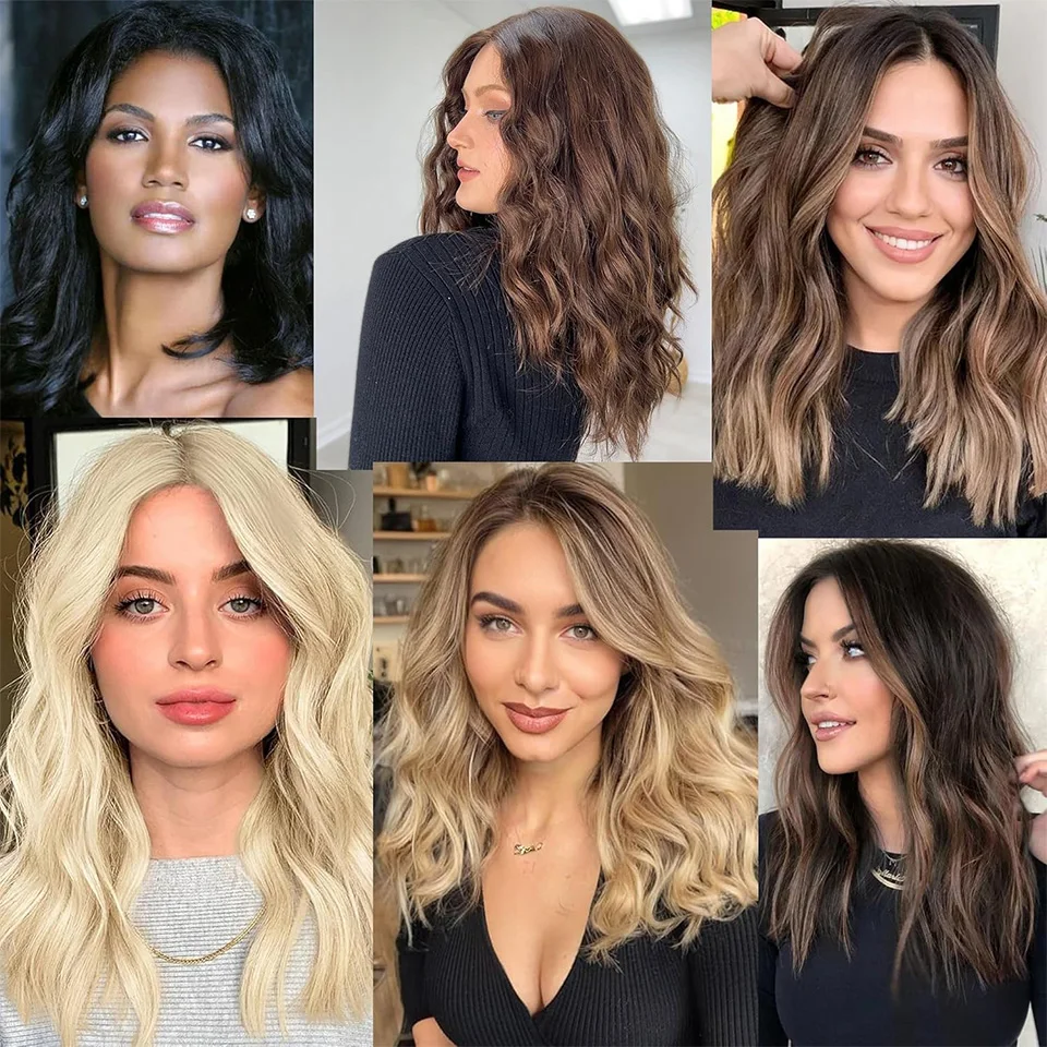 حزم أومبير اللون وصلات شعر صناعية للنساء حزم ملحقات موجة الجسم لجميع المواسم ألياف تتحمل درجات الحرارة العالية #5