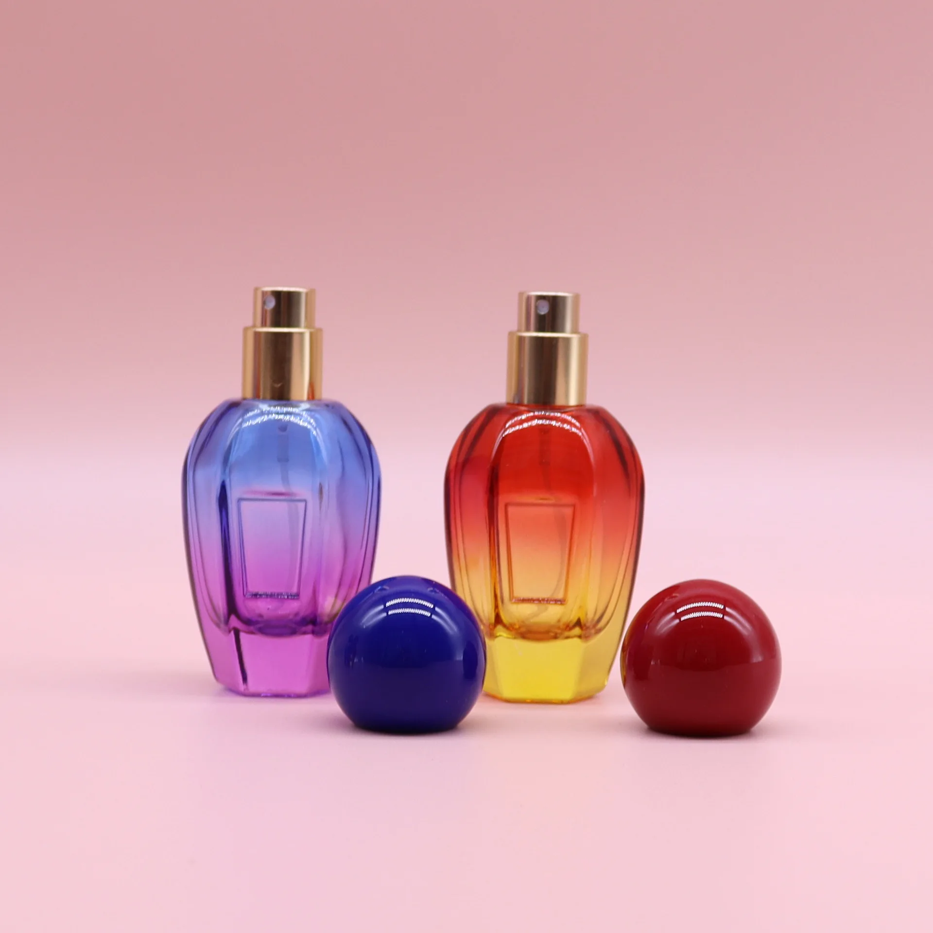 30ml Empty Perfume Spray Bottle Gradient Color Round Cap Refillable Scent Mist Atomiser Sprayer Bottle Cosmetic Containers